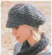 Garn Studio - Drops Design - 93-22 Crocheted Cap in Eskimo and Scarf in Puddel