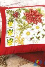 Winter in Bloom Floral Cushion by Amanda Gregory from Cross Stitch Gold 132 XSD