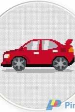 Daily Cross Stitch - Red Car