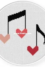 Daily Cross Stitch - Heart Notes