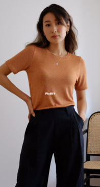 Swim Style - Crew Neck Top - Sizes XS-5X