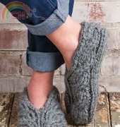 Chunky Cable Slippers - KCN Design Team - Free