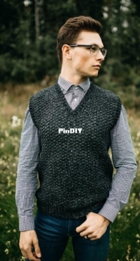 A Crocheted Simplicity - Jennifer Pionk - Jennifer Renaud - Summit Mens Sweater Vest