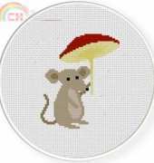 Daily Cross Stitch - Mushroom Mouse