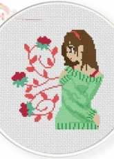 Daily Cross Stitch - Girl Emotion