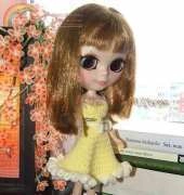 Crochet Yellow  Doll Dress  - Thai