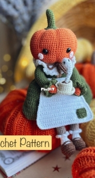 Lullaby toys design - Halloween doll crochet pumpkin - English