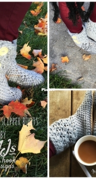 MJs Off the Hook Designs - Michelle Moore - Criss Cross Slipper Boots