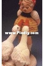 Crochet Catalog 87D2 - Barbara Anderson - Crochet Collectibles - Girl with Goose - Russian Translated