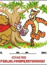 vervaco 70.933 Pooh Group Birthsampler Sarina xsd
