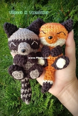 Trifles and Treasures - Tera Kulling - Napping Nature - Fox and Raccoon