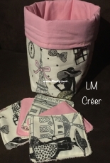 Washable wipes with cotton basket