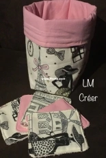 Washable wipes with cotton basket