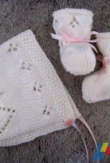 Little Angel Bonnet & Booties Set by Suzie Sparkles