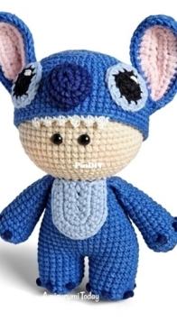 Amigurumi Today - Unknown Designer - Doll in monster outfit - free