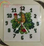Cross stitch, clock, clever