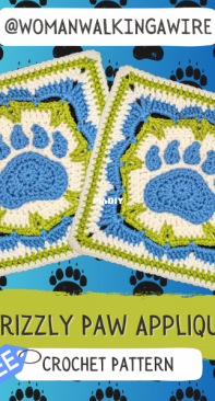 Grizzly Paw Applique - Christine Anne Melvin - Free