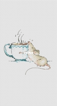 SVStitch - Naughty Mice  - Tea Time - White Cup by Svetlana Nemiritskaya