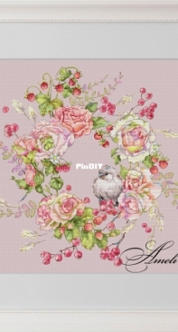 Anna Smith - Roses and Berries Summer Wreath by Anna Kuznetsova
