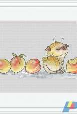 Pugs Series - Pug and Peaches by Katerina Besperstova