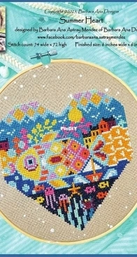 Summer Heart by Barbara Ana Designs from Punch Needle & Primitive Stitcher - Summer 2025 PCS + XSD