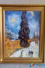 Road with cypress and star by Vincent van Gogh