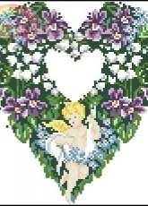 Wiehler 4803 Floral heart with an angel xsd + pcs