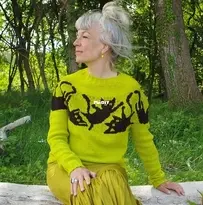 Crazy Cats Pullover by Maschenwunder Manja Vogelsang - Russian translated