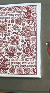 Long Dog Samplers--Rouge de Saxe--Julia Line from "Larbre de Noe"