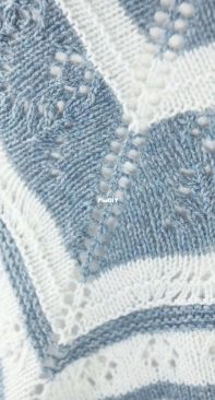 Two-Color Triangular Lace Shawl by Michael Harrigan-Free