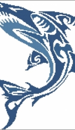 Shark Blue Tribal Silhouette by Hall Stitch PCS + XSD