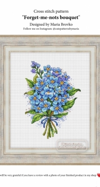 Cute Patterns By Maria - Forget-me-nots Bouquet by Maria Brovko