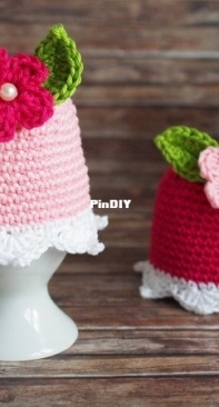 Frollein Haekelfein - Daniela Bonicke - Egg-Cosy with Flower - Eierwärmer mit Blume - German
