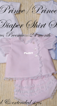 Prince/Princess diaper set - Kathys Heirloom Shop - English