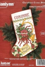 Janlynn 140-10 Poinsettia Horn Stocking - XSD