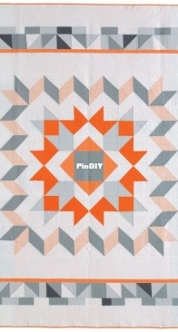 Quilters Newsletter - Ginia Forrester - Tangerine Quilt Pattern - 74″ x 86″