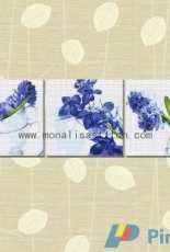 Monalisa Stitch - Blue Triptych