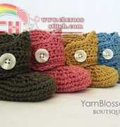 Yarn Blossom Boutique - Melissa Bradley - Baby Button Boots
