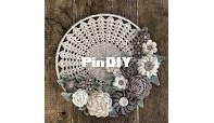 Hearts XXL Wol and Garens - Hellen Klos - Wall Hanging Flower bouquet - Wandhanger Bloemenboeket - Dutch