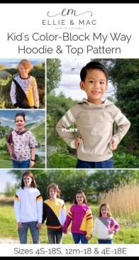 Ellie and Mac - Color-Block My Way Hoodie and Top - Sizes 12/18 Months - 18 Years