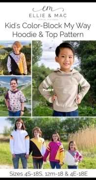 Ellie and Mac - Color-Block My Way Hoodie and Top - Sizes 12/18 Months - 18 Years