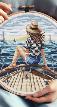 My Brave Stitch - Girl On A Yacht by Hanna Levchuk SAGA