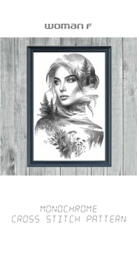 Monochrome Stitch Art - Woman F SAGA