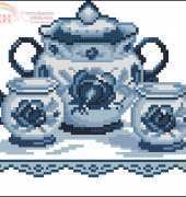Zolotue Runo VG-003 Blue Set Tea Service XSD