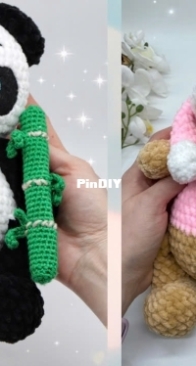 Anastassiya Toys - Anastasia Zakharova - Анастасия Захарова - Panda and Bear - Косолапики - Russian