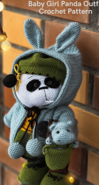 Sveta Crochet Pattern - Sveta Lutik toys - Svetlana Lutik - Baby Girl Panda  outfit