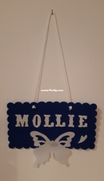 Blue felt wall hanging
