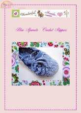 Wonderful hands- Maria Manuel- Blue Sfumato crochet slippers - Free