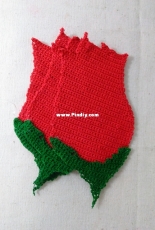 Flawless Crochet Flowers - Leticia Lebron - Rose  Wine Glass Coasters