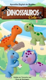 Atelie Issa Feltro - Dinossauros Cute- Cute Dinosaurs by Amanda Issa - Portuguese